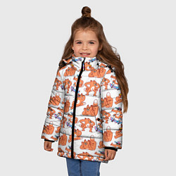 Куртка зимняя для девочки Стикеры с лисом, цвет: 3D-черный — фото 2