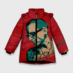 Куртка зимняя для девочки Chester Bennington, цвет: 3D-черный