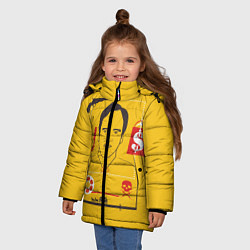 Куртка зимняя для девочки Квентин Тарантино, цвет: 3D-черный — фото 2