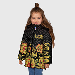 Куртка зимняя для девочки Russia: black edition, цвет: 3D-черный — фото 2