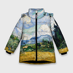 Куртка зимняя для девочки Ван Гог Картина, цвет: 3D-черный