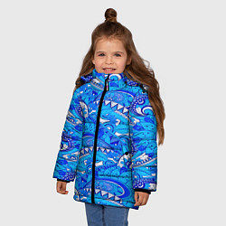 Куртка зимняя для девочки Floral pattern, цвет: 3D-черный — фото 2