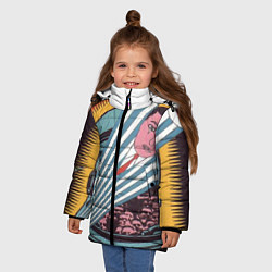 Куртка зимняя для девочки Ретро, цвет: 3D-черный — фото 2