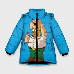Куртка зимняя для девочки Homer Dad, цвет: 3D-черный