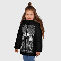 Куртка зимняя для девочки Amon Amarth: Trio Skulls, цвет: 3D-черный — фото 2