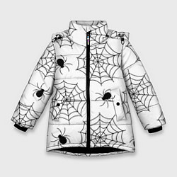 Куртка зимняя для девочки Паутинка, цвет: 3D-черный