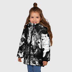 Куртка зимняя для девочки Чёрная краска, цвет: 3D-красный — фото 2
