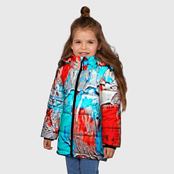 Куртка зимняя для девочки Буйство красок, цвет: 3D-черный — фото 2