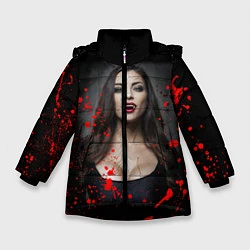 Куртка зимняя для девочки Вампирша, цвет: 3D-черный