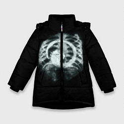 Куртка зимняя для девочки Чужой в желудке, цвет: 3D-черный