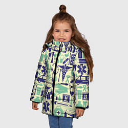Куртка зимняя для девочки Медицина, цвет: 3D-светло-серый — фото 2