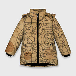Куртка зимняя для девочки Код да Винчи, цвет: 3D-черный
