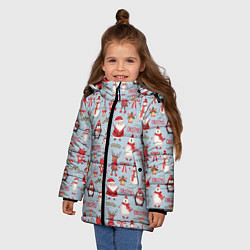 Куртка зимняя для девочки Рождественская Милота, цвет: 3D-красный — фото 2