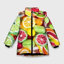 Куртка зимняя для девочки Candy Summer, цвет: 3D-черный
