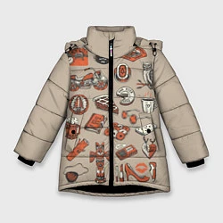 Куртка зимняя для девочки Twin Peaks Pack, цвет: 3D-черный
