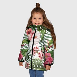 Куртка зимняя для девочки Таинственный остров, цвет: 3D-красный — фото 2