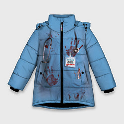 Куртка зимняя для девочки Костюм врача кровь, цвет: 3D-черный