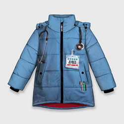 Куртка зимняя для девочки Костюм врача, цвет: 3D-красный