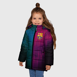 Куртка зимняя для девочки Barcelona FC: Abstract 2018, цвет: 3D-черный — фото 2