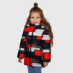 Куртка зимняя для девочки Необычная текстура, цвет: 3D-красный — фото 2