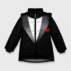 Куртка зимняя для девочки Смокинг мистера, цвет: 3D-светло-серый