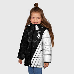 Куртка зимняя для девочки FC Juventus: Abstract, цвет: 3D-светло-серый — фото 2