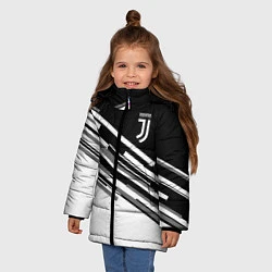 Куртка зимняя для девочки FC Juventus: B&W Line, цвет: 3D-светло-серый — фото 2