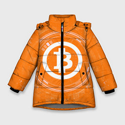 Куртка зимняя для девочки Bitcoin Tech, цвет: 3D-светло-серый