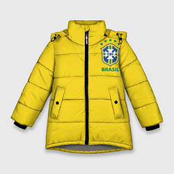 Куртка зимняя для девочки Сборная Бразилии, цвет: 3D-светло-серый