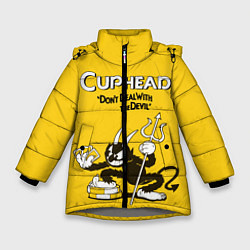 Куртка зимняя для девочки Cuphead: Black Devil, цвет: 3D-светло-серый
