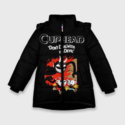 Куртка зимняя для девочки Cuphead: Hell Devil, цвет: 3D-черный