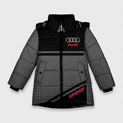 Куртка зимняя для девочки Audi: Crey & Black, цвет: 3D-черный