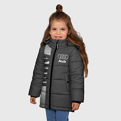 Куртка зимняя для девочки Audi: Grey Sport, цвет: 3D-черный — фото 2