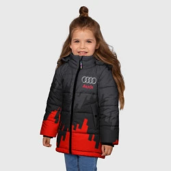 Куртка зимняя для девочки Audi: Tricolor, цвет: 3D-черный — фото 2