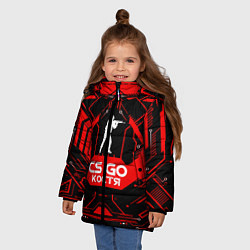 Куртка зимняя для девочки CS:GO - Костя, цвет: 3D-светло-серый — фото 2