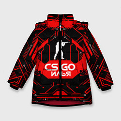 Куртка зимняя для девочки CS:GO - Илья, цвет: 3D-красный