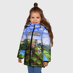 Куртка зимняя для девочки Майнкрафт: Степан, цвет: 3D-красный — фото 2