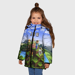 Куртка зимняя для девочки Майнкрафт: Лев, цвет: 3D-черный — фото 2