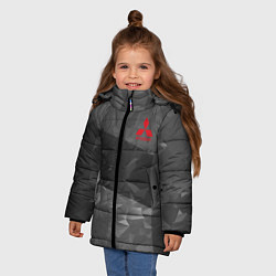 Куртка зимняя для девочки MITSUBISHI SPORT, цвет: 3D-черный — фото 2