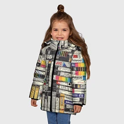 Куртка зимняя для девочки VHS-кассеты, цвет: 3D-черный — фото 2