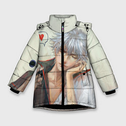 Куртка зимняя для девочки Sakata Gintoki, цвет: 3D-черный