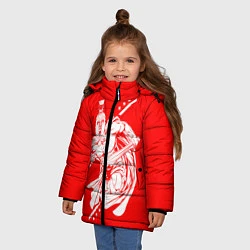 Куртка зимняя для девочки Спартанский гладиатор, цвет: 3D-светло-серый — фото 2