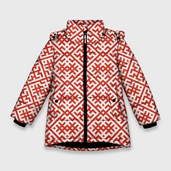 Зимняя куртка для девочки Духобор: Обережная вышивка