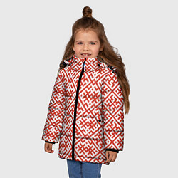 Куртка зимняя для девочки Духобор: Обережная вышивка, цвет: 3D-черный — фото 2