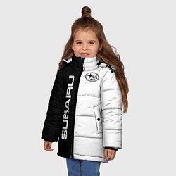 Куртка зимняя для девочки Subaru B&W, цвет: 3D-светло-серый — фото 2