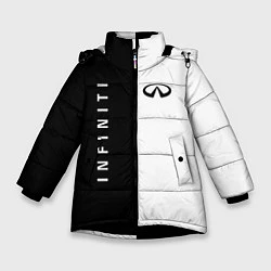 Куртка зимняя для девочки Infiniti: Black & White, цвет: 3D-черный