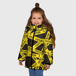 Куртка зимняя для девочки Police Caution, цвет: 3D-светло-серый — фото 2