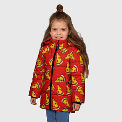 Куртка зимняя для девочки Острая пицца, цвет: 3D-черный — фото 2