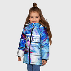 Куртка зимняя для девочки MUSE: Blue Colours, цвет: 3D-черный — фото 2