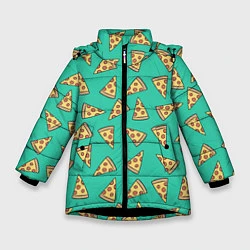 Куртка зимняя для девочки Стиль пиццы, цвет: 3D-черный